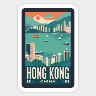 A Vintage Travel Art of Hong Kong - China Sticker